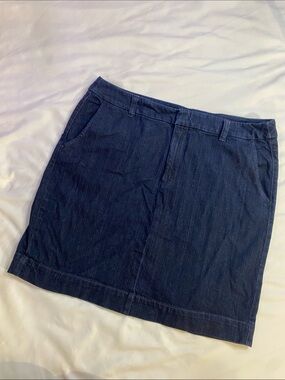 Eddie Bauer Navy Denim Mini Skirt